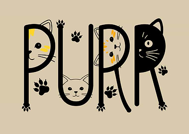 Purr Cat Typography