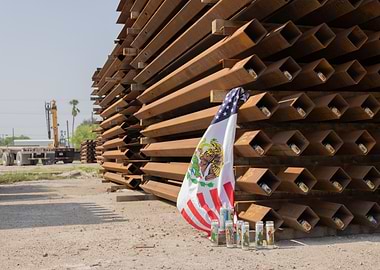 Border Wall with Flags and Candles