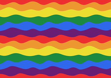 Rainbow Wavy Pride Queer Pattern