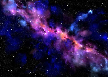 Colorful Nebula in Starry Space