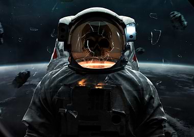 Astronaut Skull in Space
