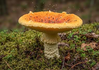 Amanita Mushroom in Forest