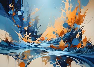 Abstract Blue and Orange Swirls