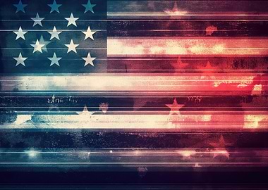 American Flag Double Exposure