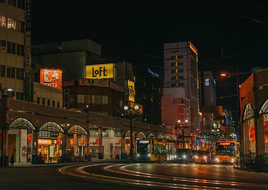 Nighttime in Kagoshima, Japan