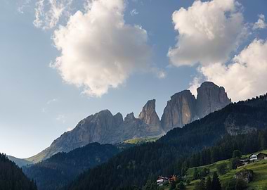 A view of Sassolungo from Campitello di Fassa - Italy