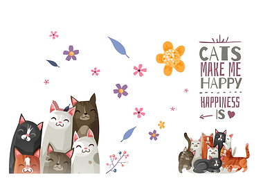 Cats Make Me Happy Illustration
