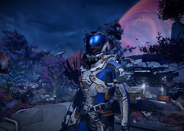 Futuristic Astronaut In Alien Landscape