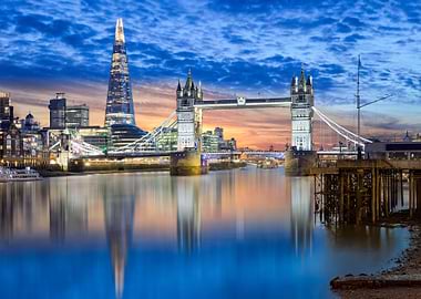 London cityscape at dusk