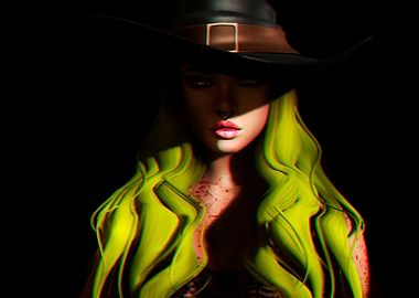 Witch with Green Hair