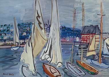 Raoul Dufy: Harbor Scene Painting