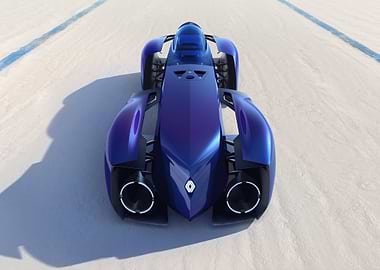 Futuristic Blue Renault Concept Car