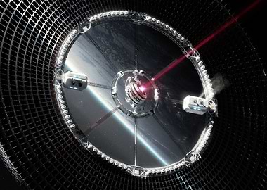 Futuristic Space Station Orbiting Earth