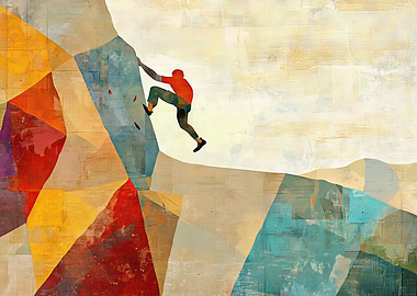 Rock Climbing Bouldering Mid Century