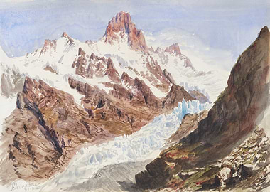 Watercolor Painting of Splendid Mountain