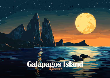 Galapagos Island at Night
