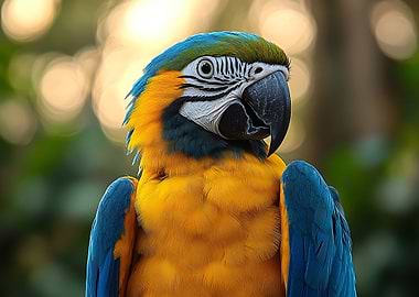 Blue and Gold Macaw Portrait