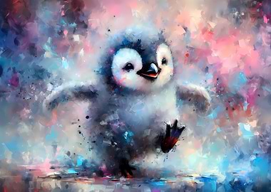 Lets's Dance, Baby - Cute Penguin Painting