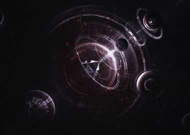 Abstract Space Orbs and Geometric Shapes