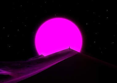 Synthwave Sunset Silhouette