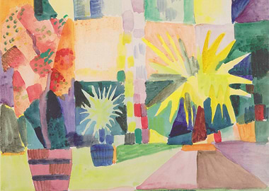 Abstract Garden Watercolor Painting