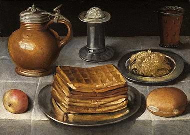 Still Life with Waffles and Fruit