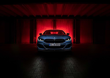 Blue BMW in Red Light