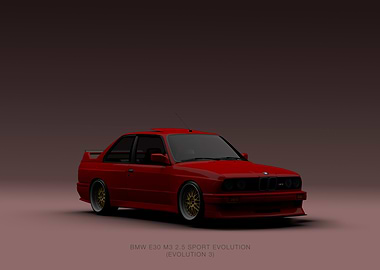 Red BMW E30 M3 Sport Evolution