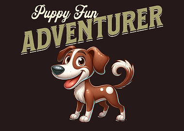 Puppy Fun Adventurer Cartoon Dog