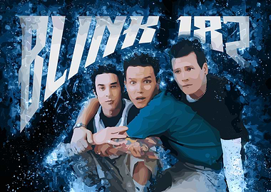 Blink-182 Band with blue flames Portrait