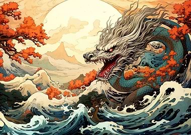 Dragon Japanese Landscape