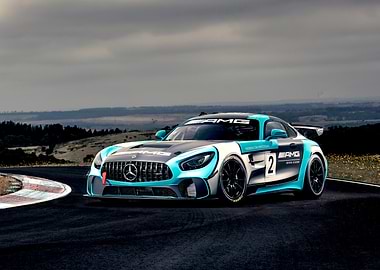 Mercedes-AMG GT3 Race Car on Track