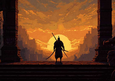 Warrior Silhouette at Sunset