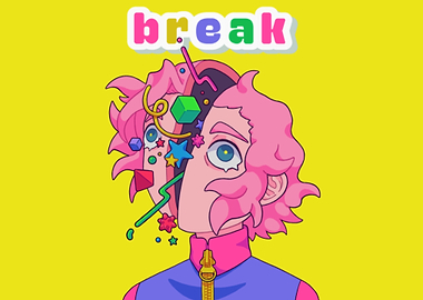 Abstract Portrait with Geometric Elements