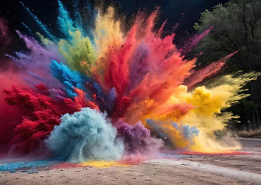 Colorful Powder Explosion