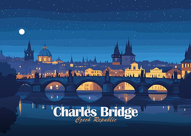 Charles Bridge, Czech Republic at Night