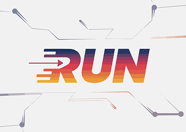Run Text Graphic with Speed Arrow
