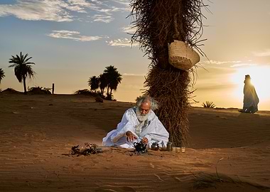 Desert Tea Ceremony at Sunset