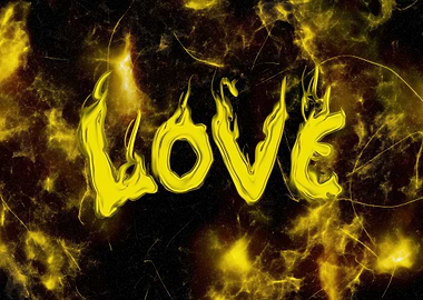 Golden Love Text Art