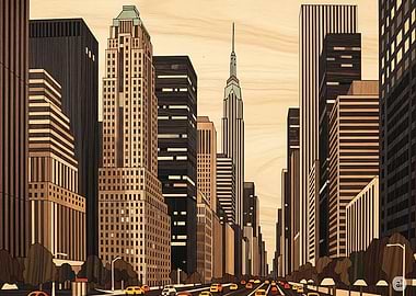 New York City Skyline Wood Art