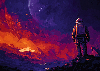 Astronaut on Alien Planet