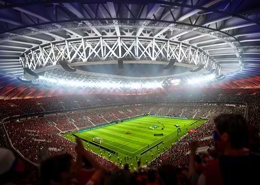 Crowded Soccer Stadium