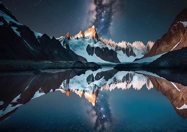 Mountain Under Milky Way