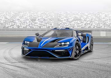 Blue and Black Sports Car