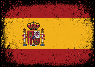 Distressed Spanish Flag with Coat of Arms