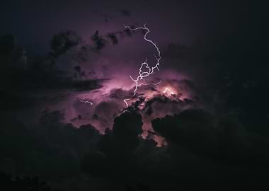 Dramatic Lightning Storm at Night