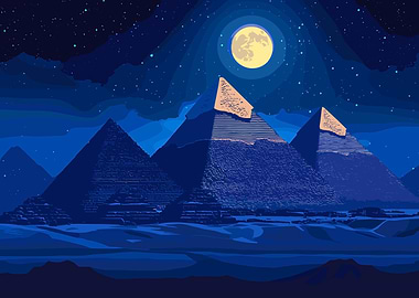 Egyptian Pyramids at Night