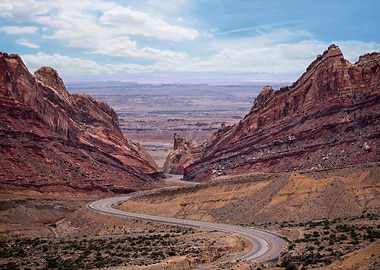 Winding Road Through Red Rock Canyon
