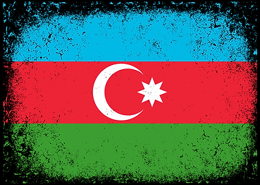 Distressed Azerbaijan Flag