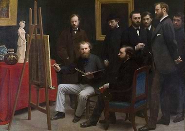 A Studio at Les Batignolles painting